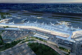 An aerial shot of Terminal 6 at JFK.