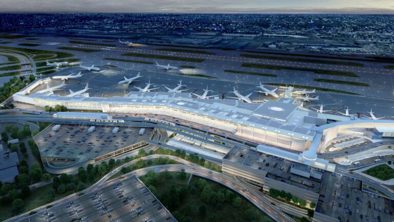 An aerial shot of Terminal 6 at JFK.